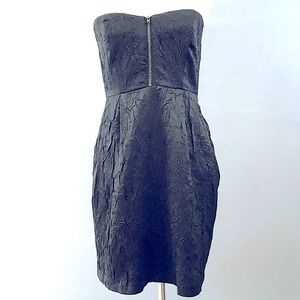 Silence + Noise Black Taffeta Strapless Dress M